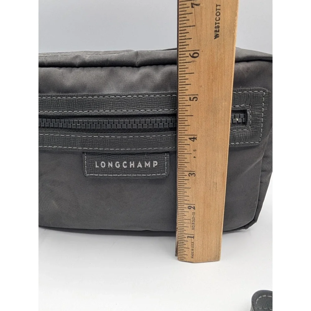 Longchamp Le Pliage Neo Camera Crossbody Bag Grey Nylon Leather French-Made